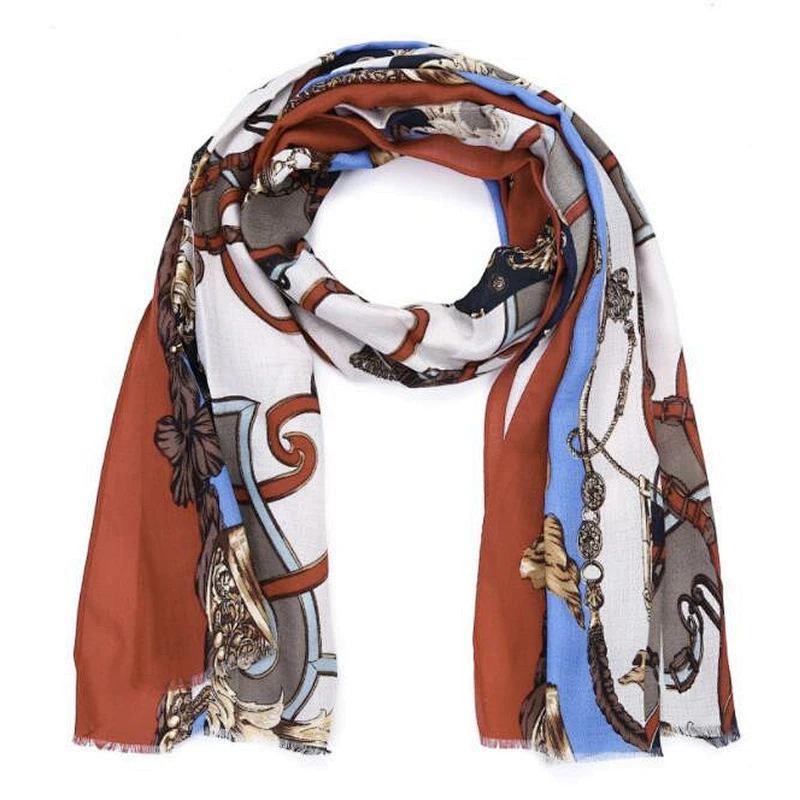 chain print ladies scarf