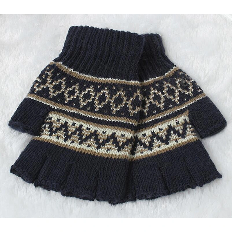 knit man gloves half finger