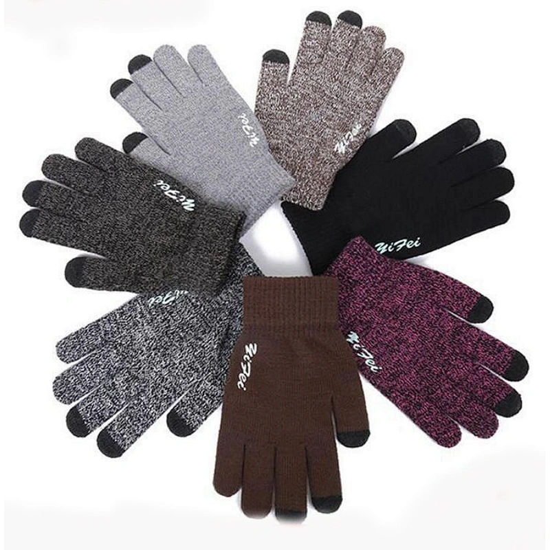 knit man gloves touch screen