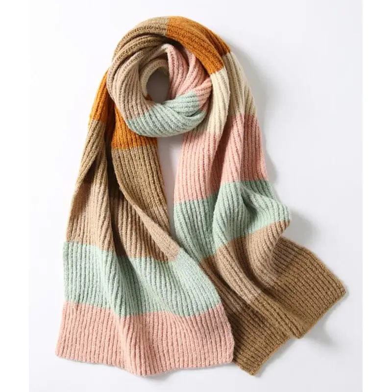 knit rainbow colors ladies scarf