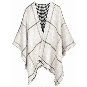 double print ladies poncho