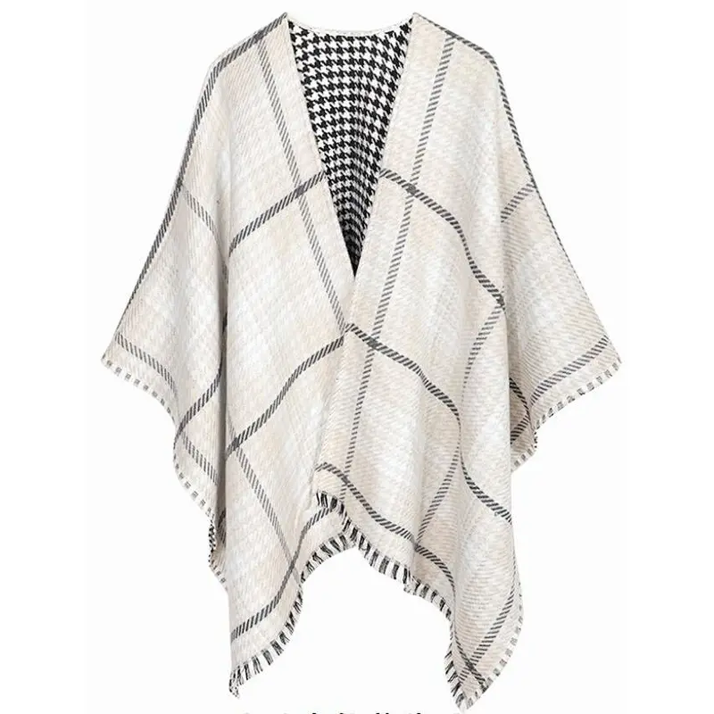 double print ladies poncho