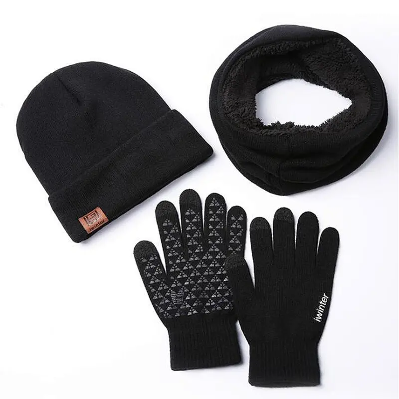 knit sports 3pk beanie snood glove