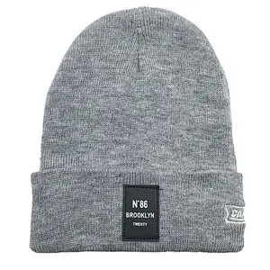 knit beanie label embroidery logo