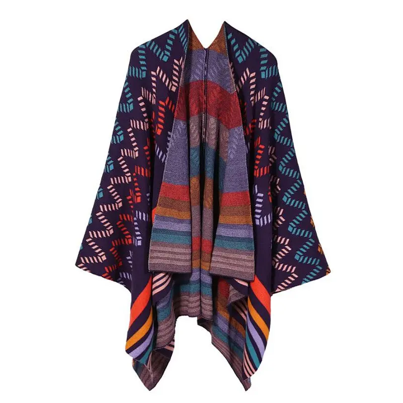 mix color ladies poncho