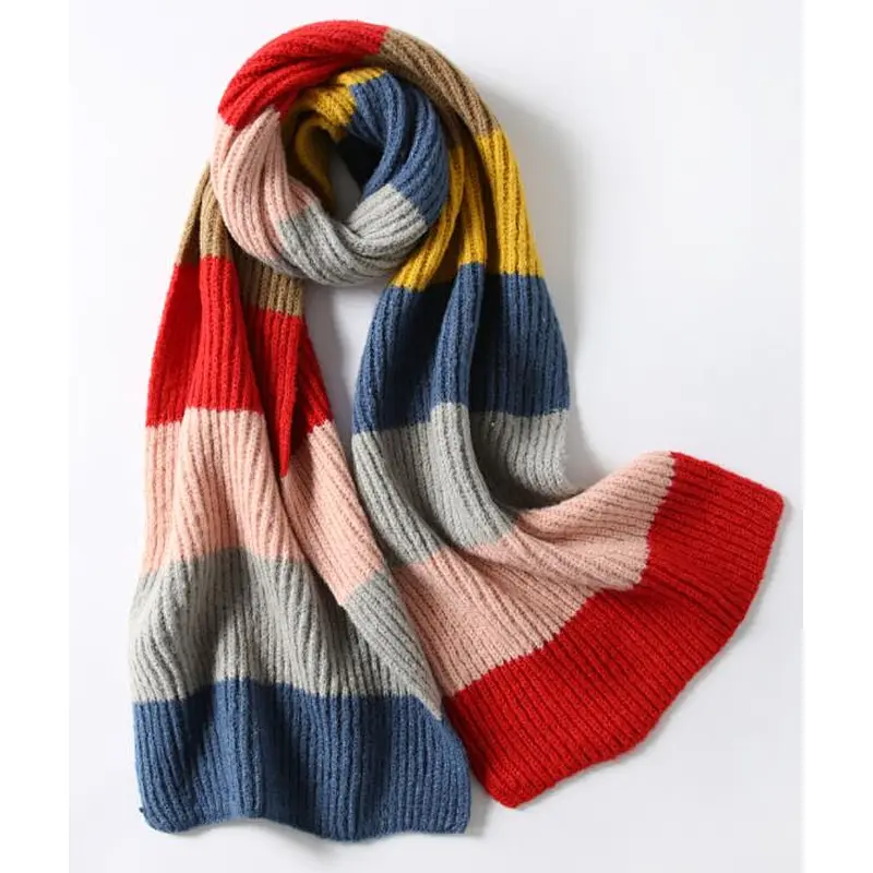 knit rainbow colors ladies scarf