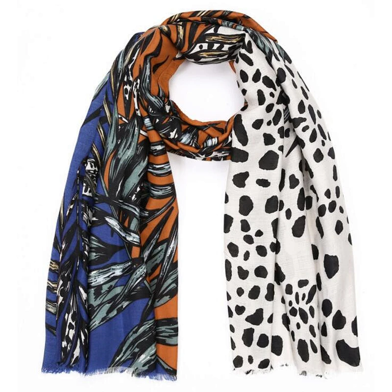 animal flower print scarf
