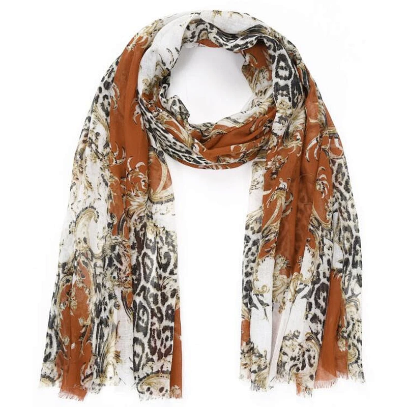 chain Leo print ladies scarf