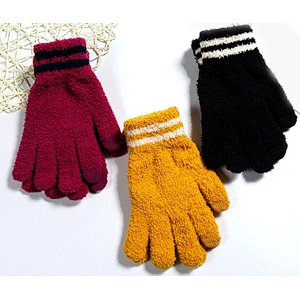 knit gloves simple stripe
