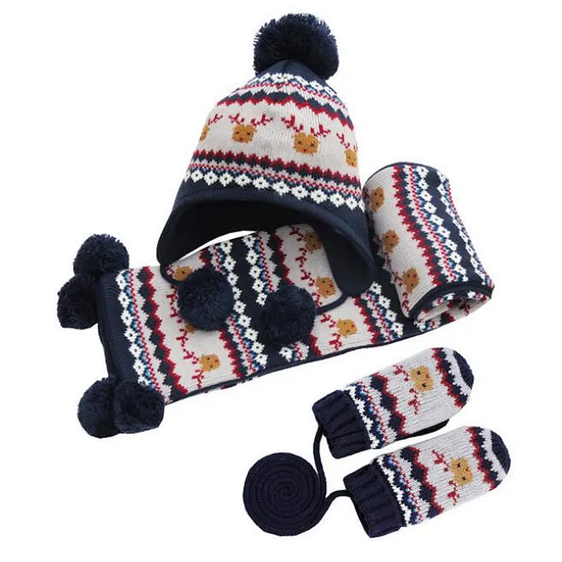 knit kids 3 pk beanie scarf glove