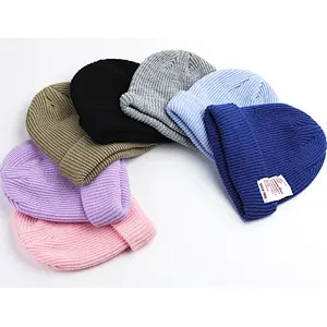 knit beanie woven label logo