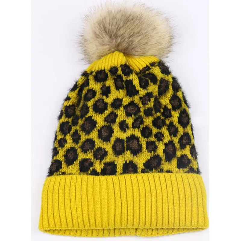 ladies beanie leo print