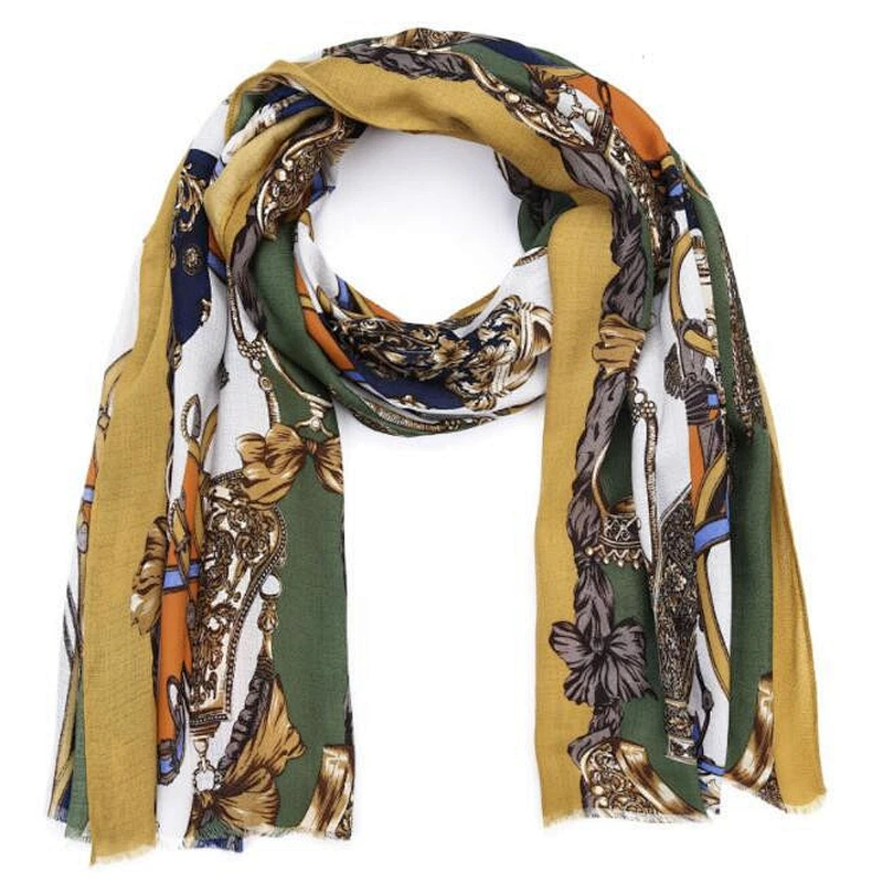 chain print ladies fashion scarf