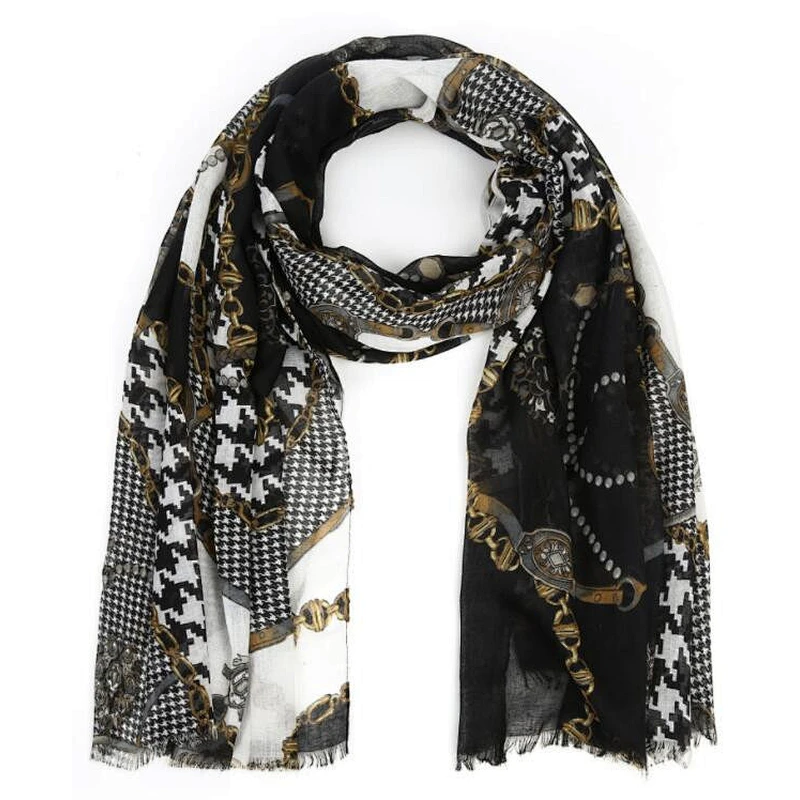 houndstooth chain print ladies scarf