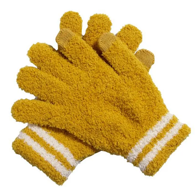 knit gloves simple stripe