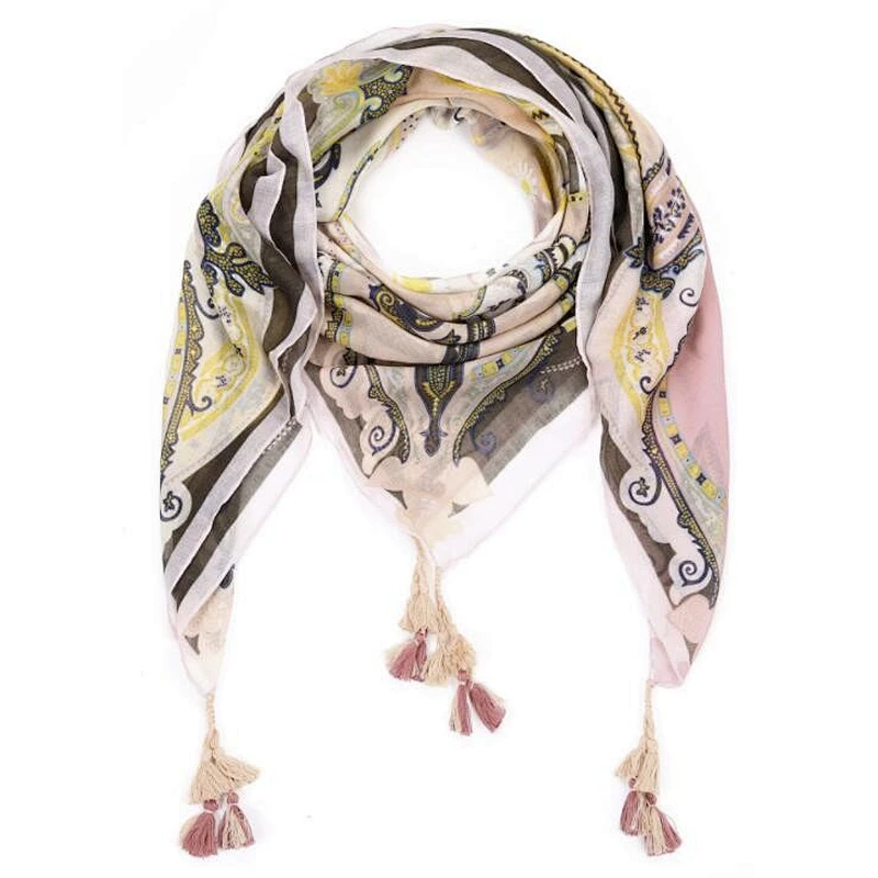 tassel chain print ladies scarf bandana