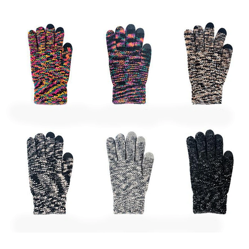 knit gloves chenille touch screen