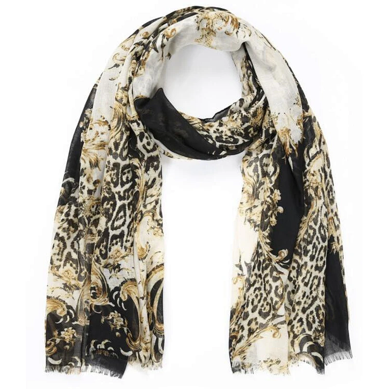 chain Leo print ladies scarf