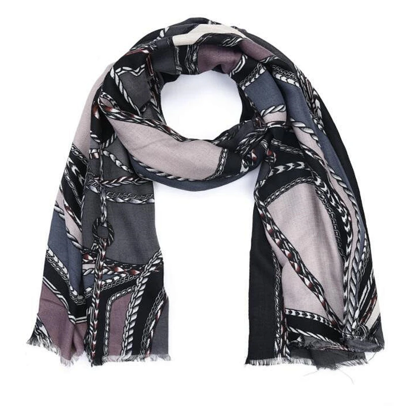 chain print ladies fashion scarf