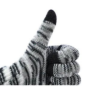 knit man gloves mix touch screen