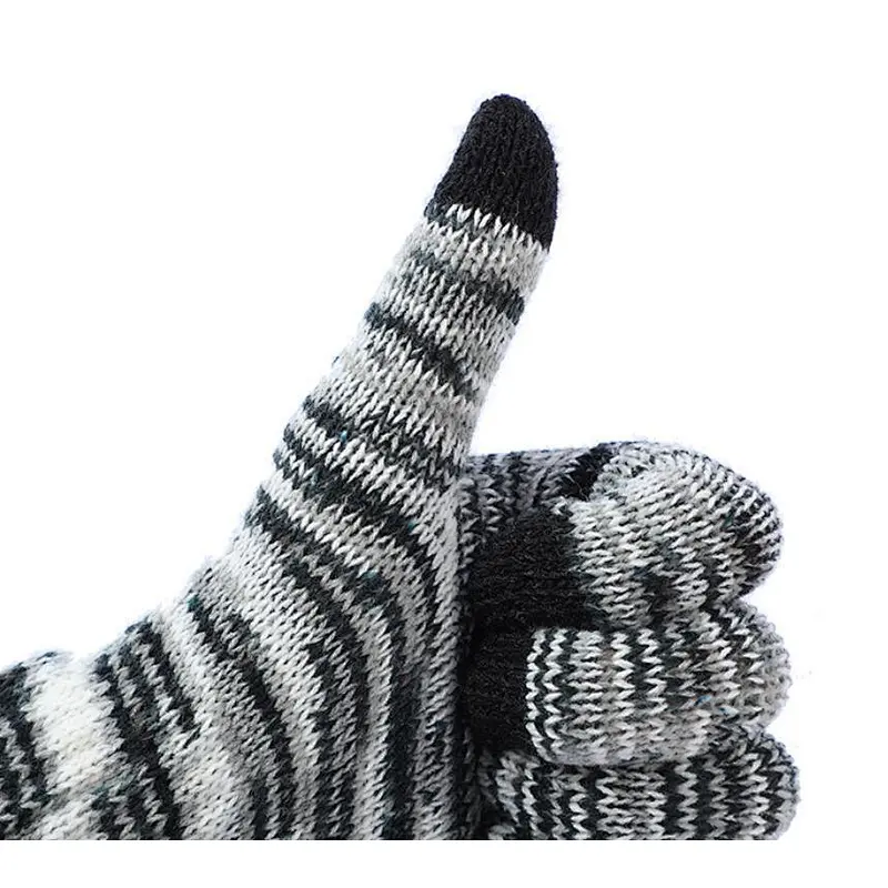 knit man gloves mix touch screen