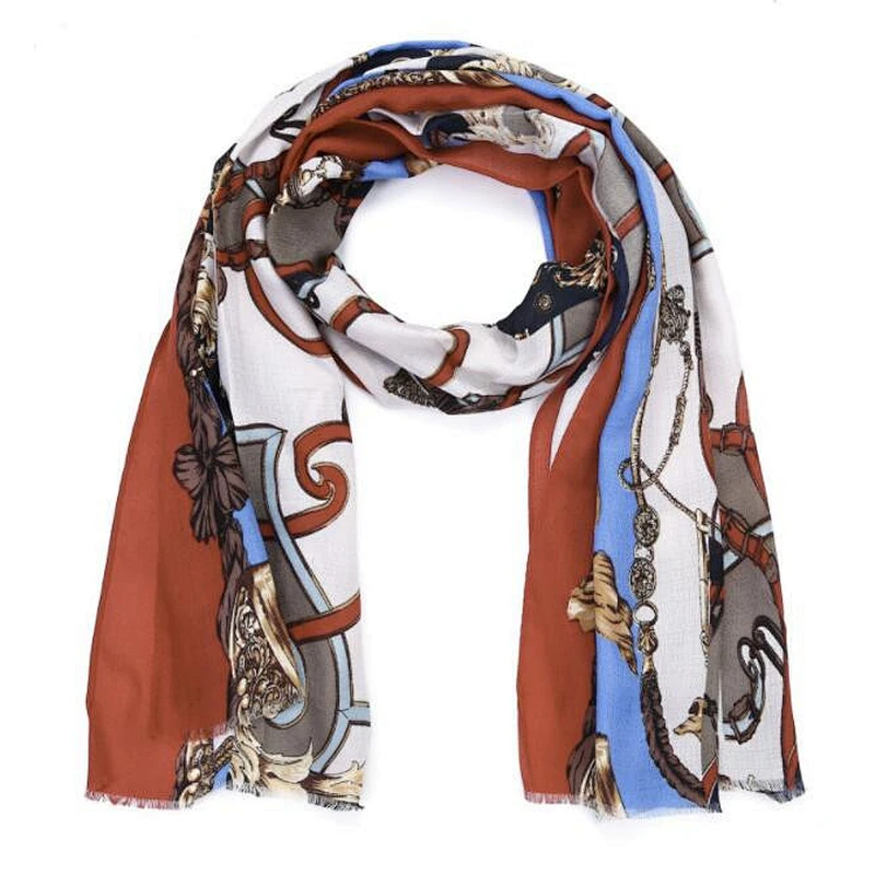 chain print ladies fashion scarf
