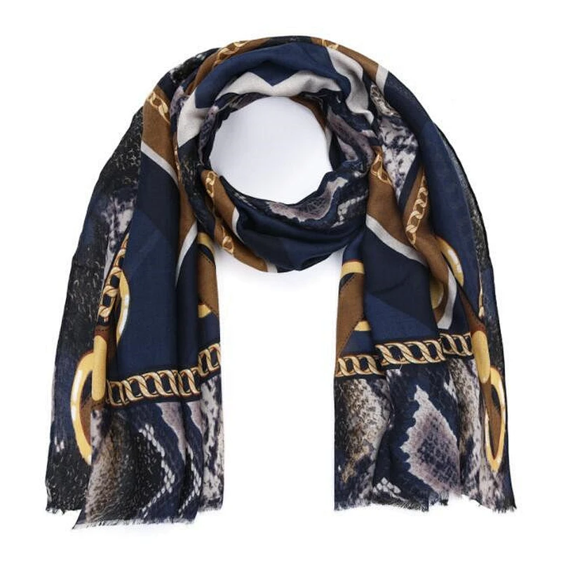 chain print ladies fashion scarf