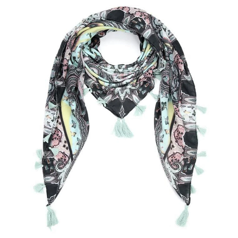 tassel chain print ladies scarf bandana