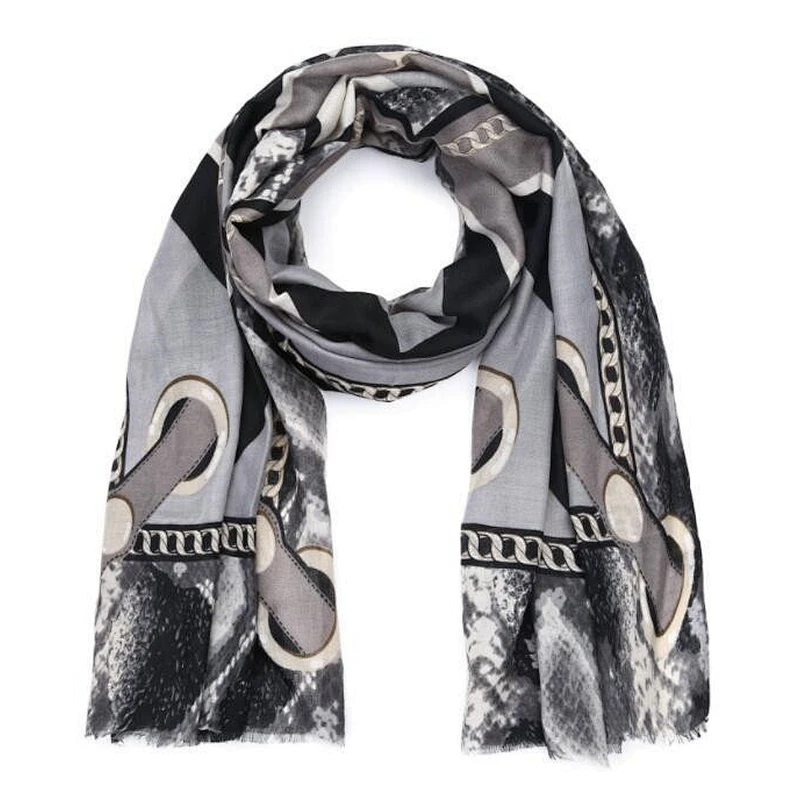chain print ladies fashion scarf