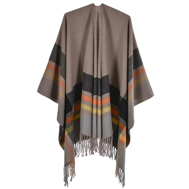 check ladies poncho