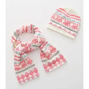 pink kids 3pk beanie scarf glove