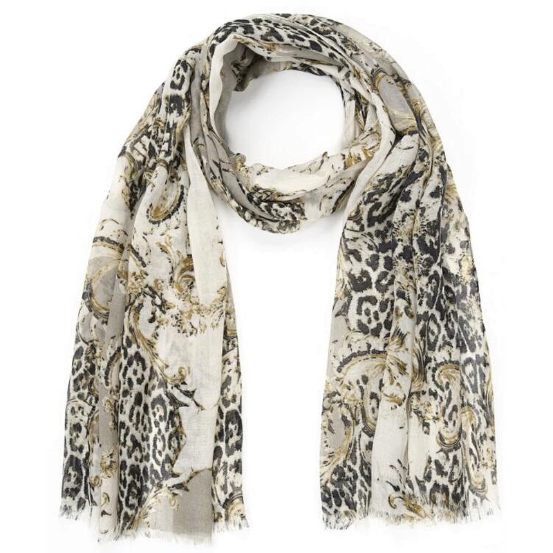 chain Leo print ladies scarf
