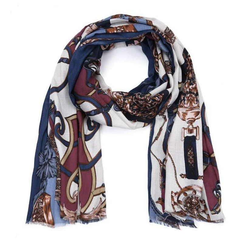 chain print ladies fashion scarf