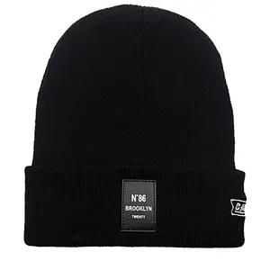 knit beanie label embroidery logo