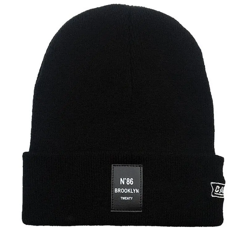 knit beanie label embroidery logo