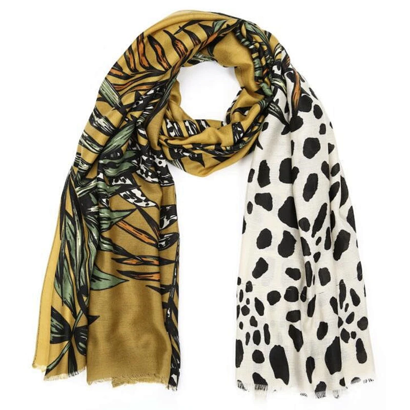 animal flower print scarf