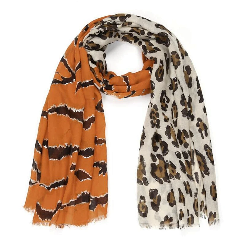 animal flower print scarf