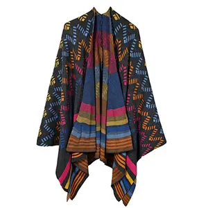 mix color ladies poncho