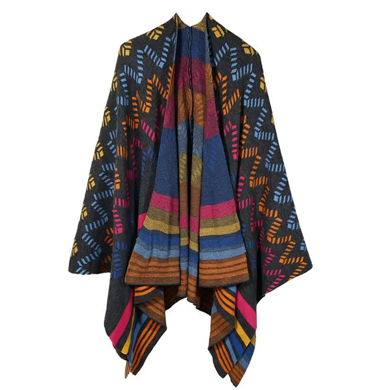 mix color ladies poncho