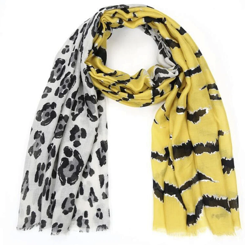 animal flower print scarf