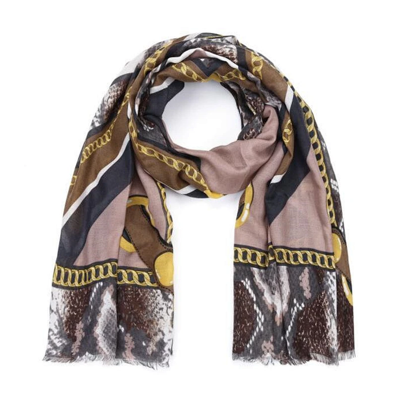 chain print ladies fashion scarf