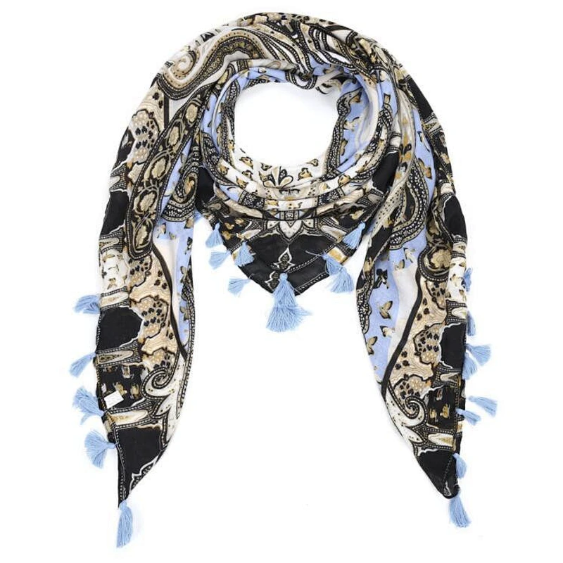 tassel chain print ladies scarf bandana