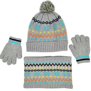 kids set 3pk beanie scarf glove