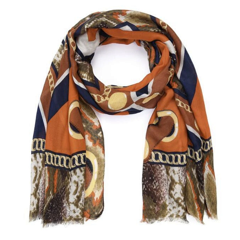 chain print ladies fashion scarf