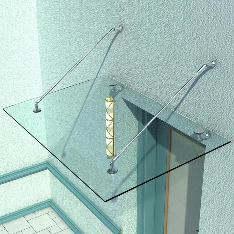 10mm tempered toughened glass front door outdoor awning canopy