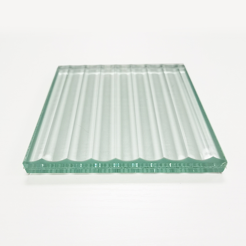 Cut to size fluted ribbed tempered laminated reeded glass