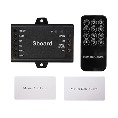 Il controller della porta di controllo accessi può essere programmato tramite telecomando o carte master