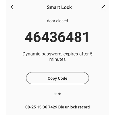 serratura intelligente per interni con password dinamica nell'applicazione