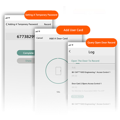 Tuyasmart APP supports checking records, creating temporary codes and managing users