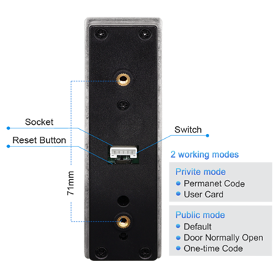 serrure d'armoire électrique avec 2 modes de fonctionnement